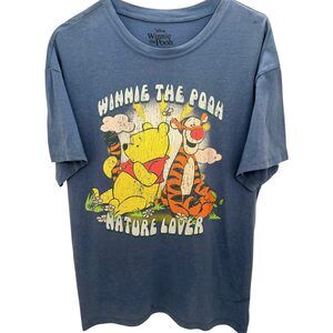 Disney Womens Winnie the Pooh T-Shirt L Blue Multicolor L22501FT
